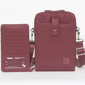 NEW! IHKWIP North/South RFID Wallet Crossbody with Card Case - Fig color